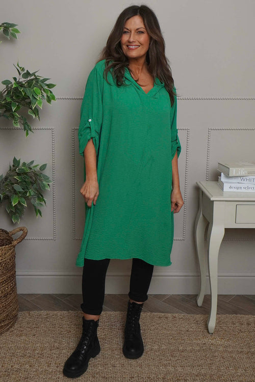 Viviette Hooded Tunic Emerald - Image 2