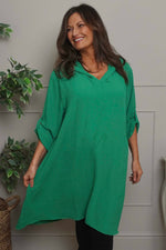 Viviette Hooded Tunic Emerald Emerald - Viviette Hooded Tunic Emerald