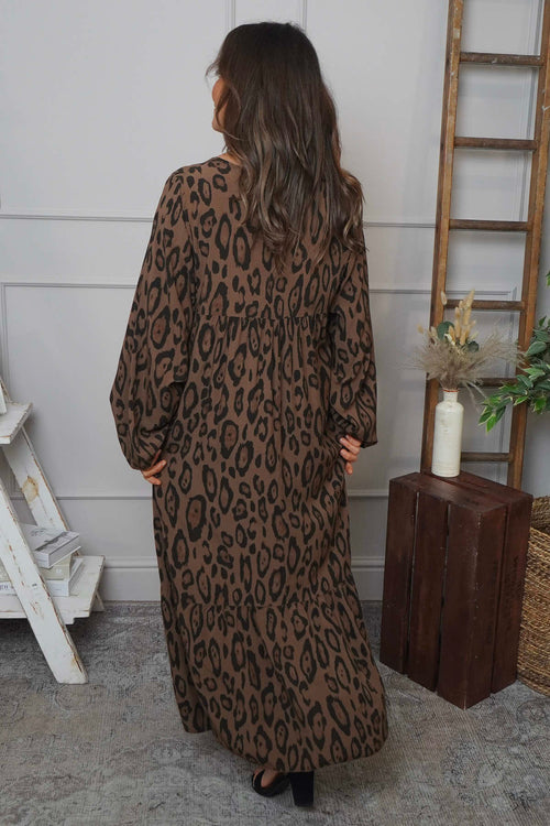 Tozi Leopard Print Dress Cocoa - Image 4