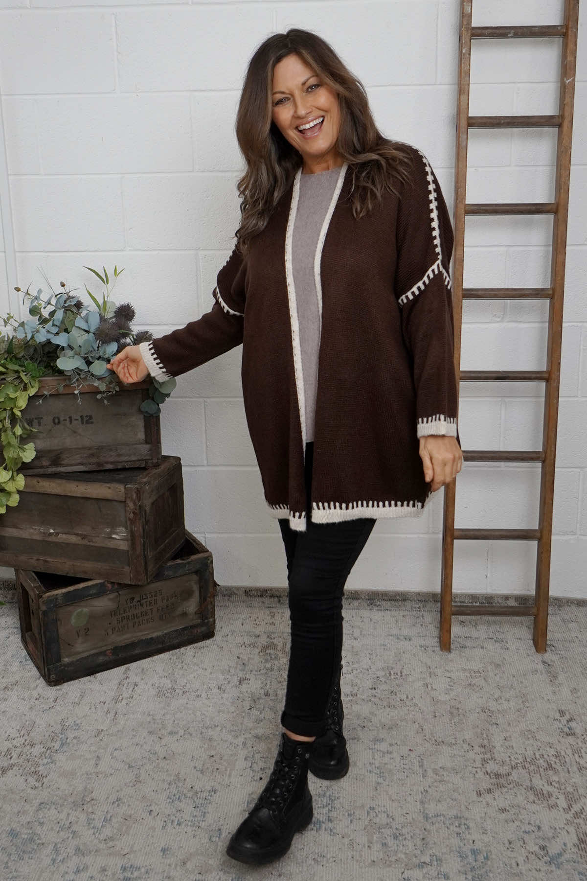 Melina Knitted Cardigan Cocoa