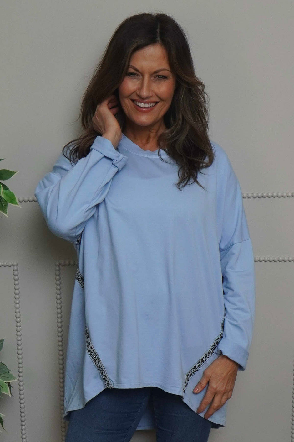 Edwina Cotton Top Light Blue
