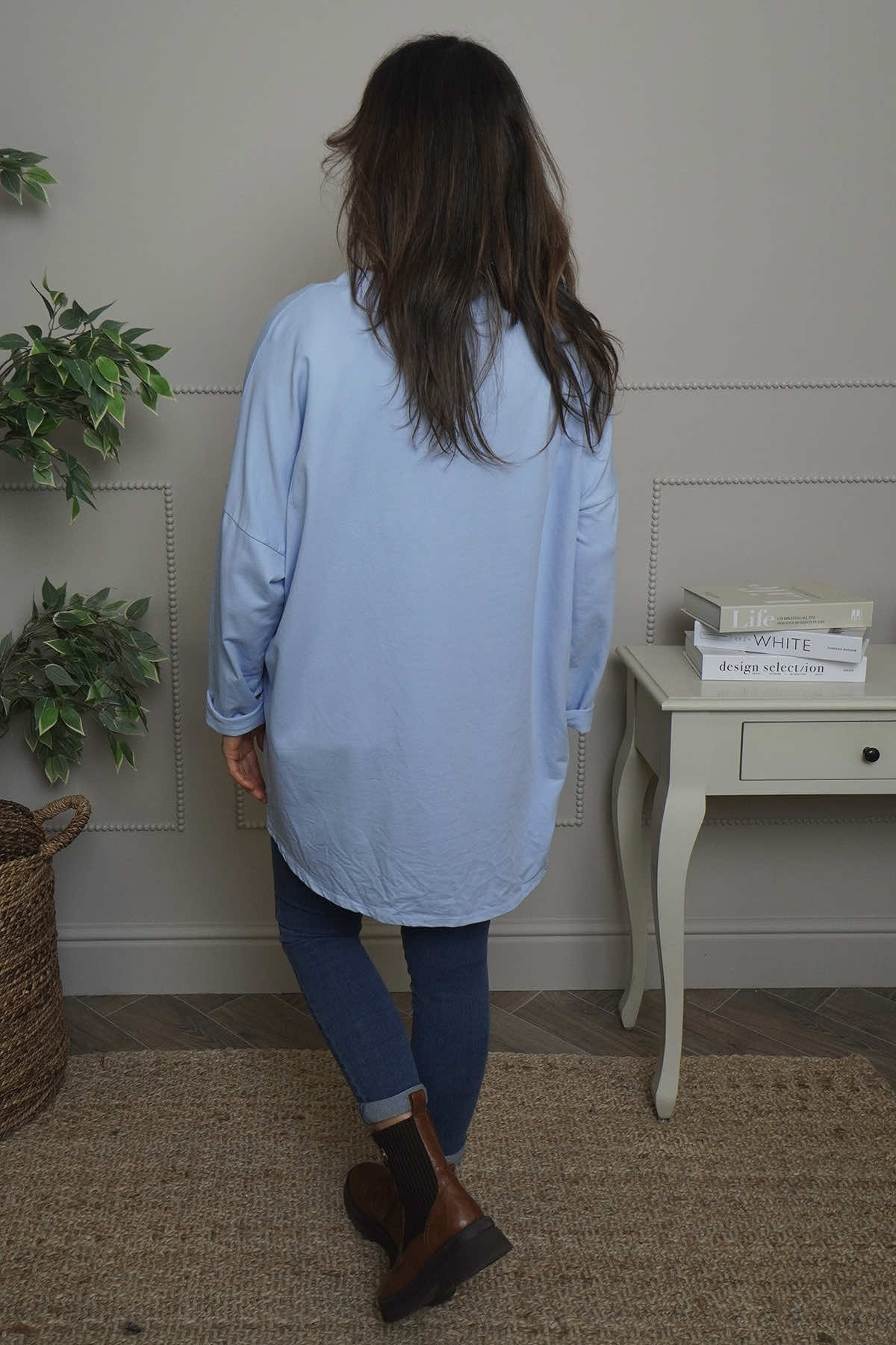 Edwina Cotton Top Light Blue