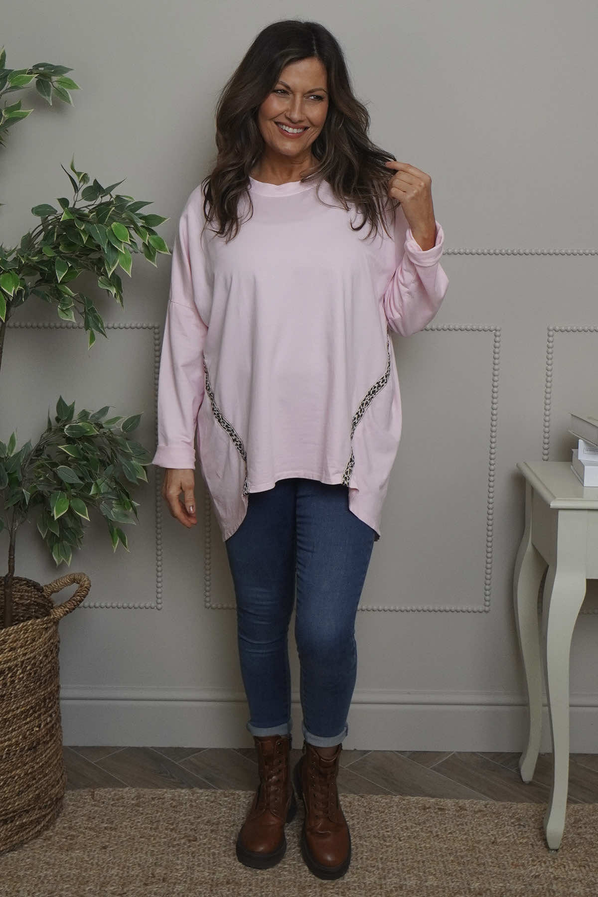 Edwina Cotton Top Pink