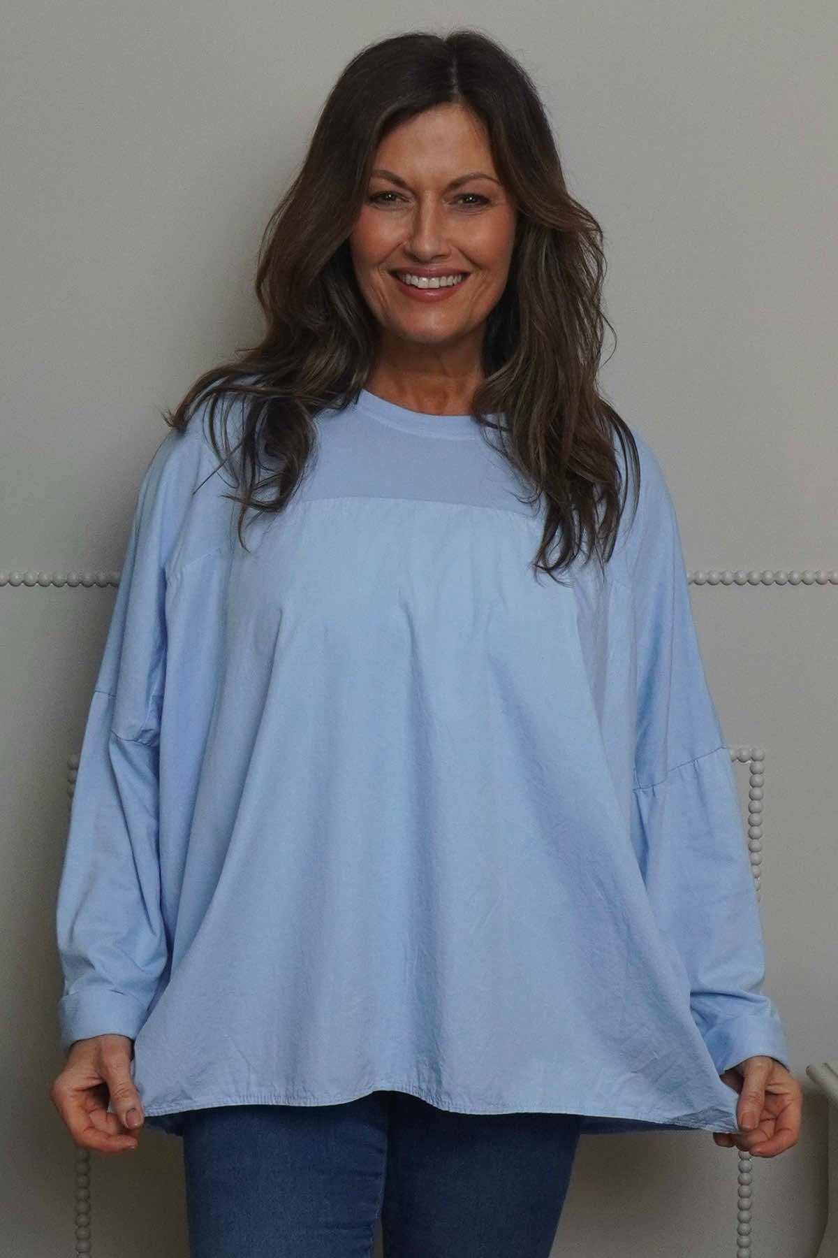 Dianne Cotton Top Light Blue