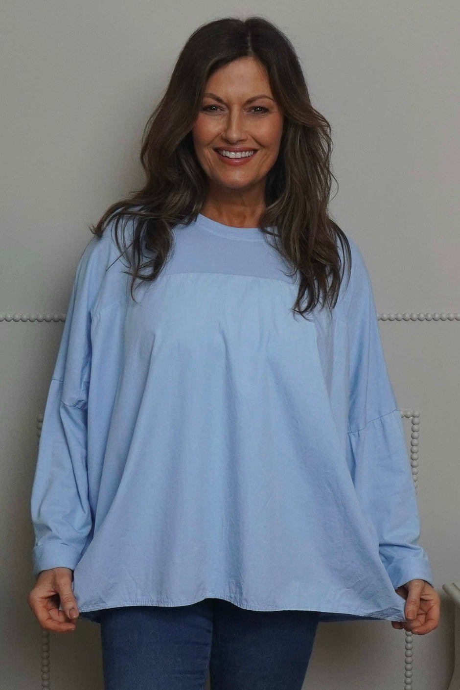 Dianne Cotton Top Light Blue