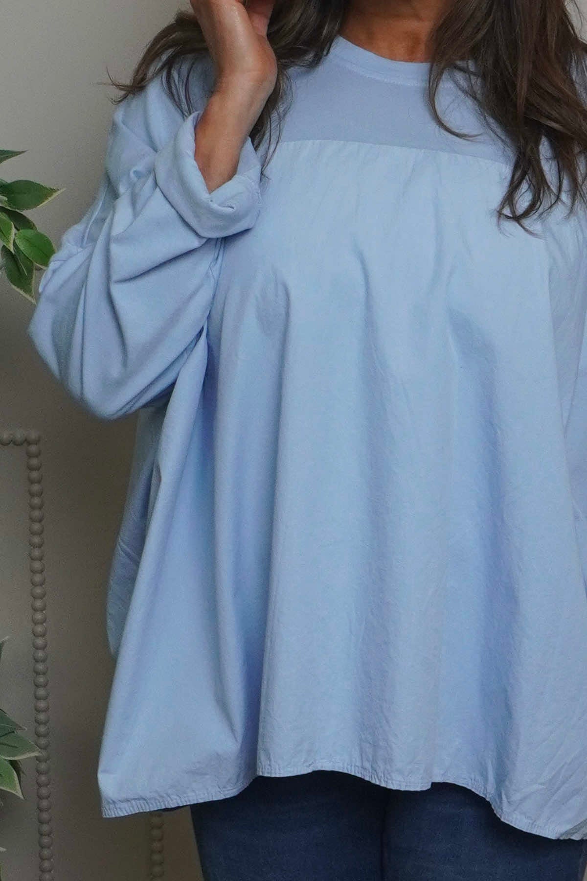 Dianne Cotton Top Light Blue