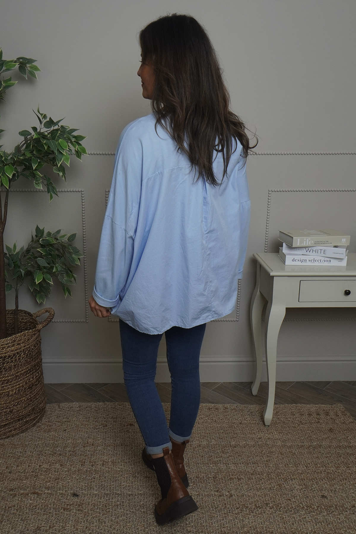 Dianne Cotton Top Light Blue