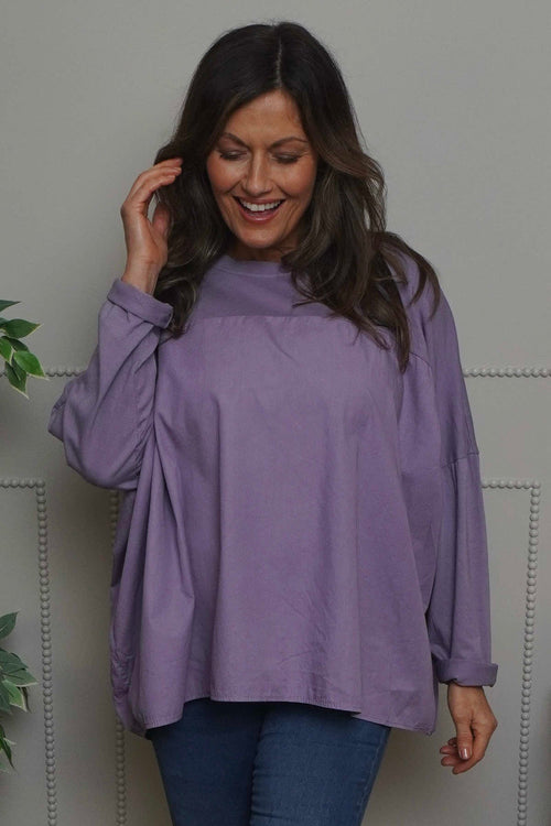 Dianne Cotton Top Purple - Image 2