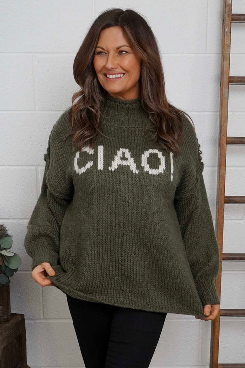 Ciao Knitted Jumper Khaki - Image 2