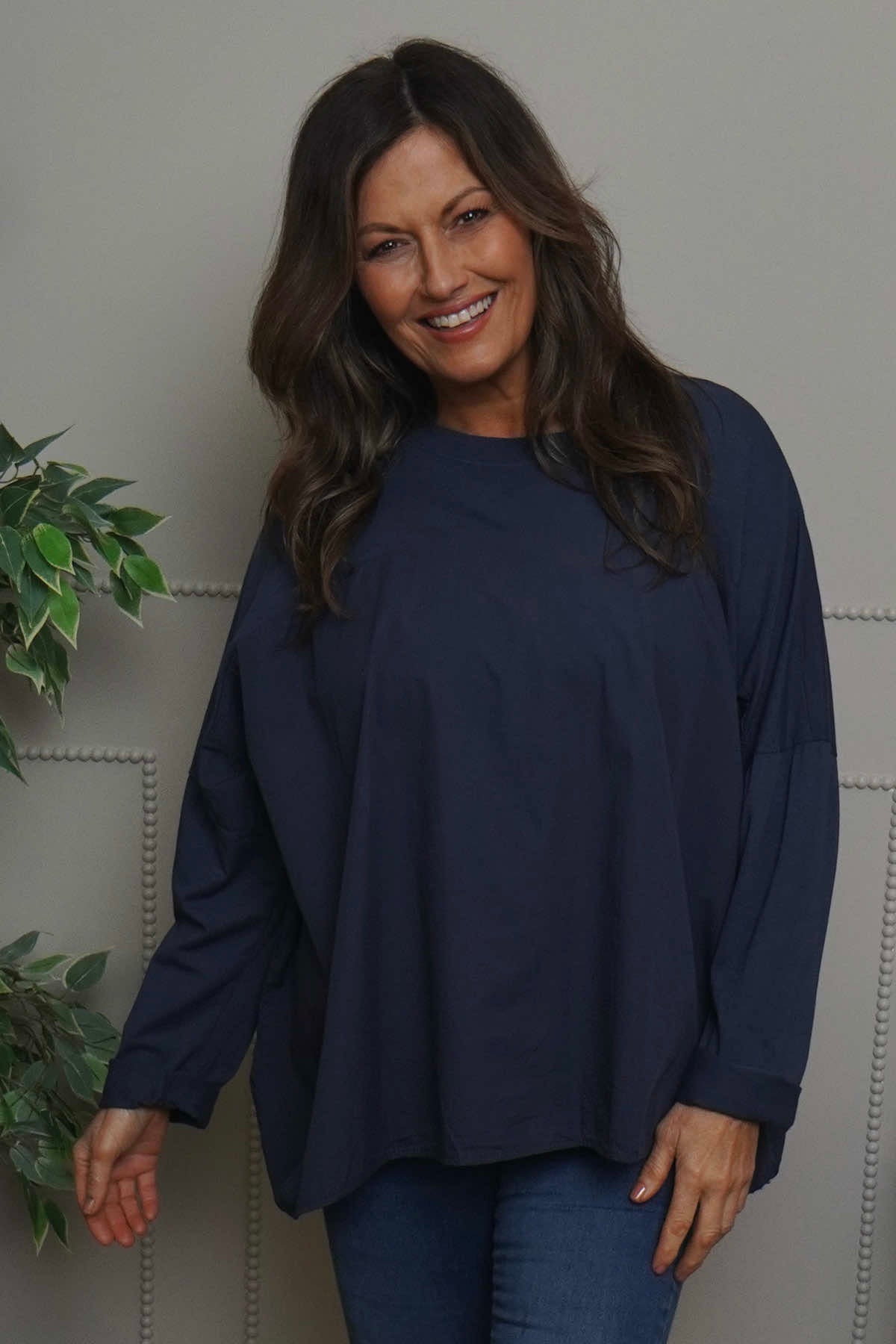 Dianne Cotton Top Navy