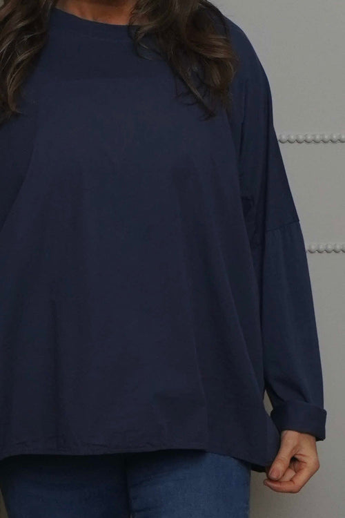 Dianne Cotton Top Navy - Image 3