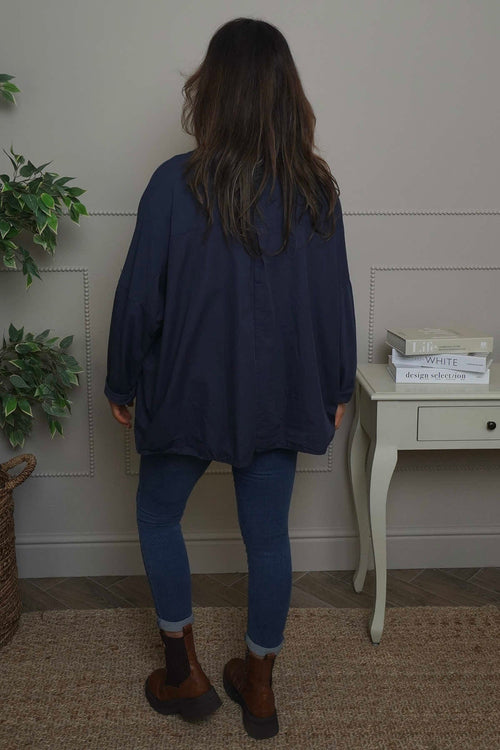 Dianne Cotton Top Navy - Image 4