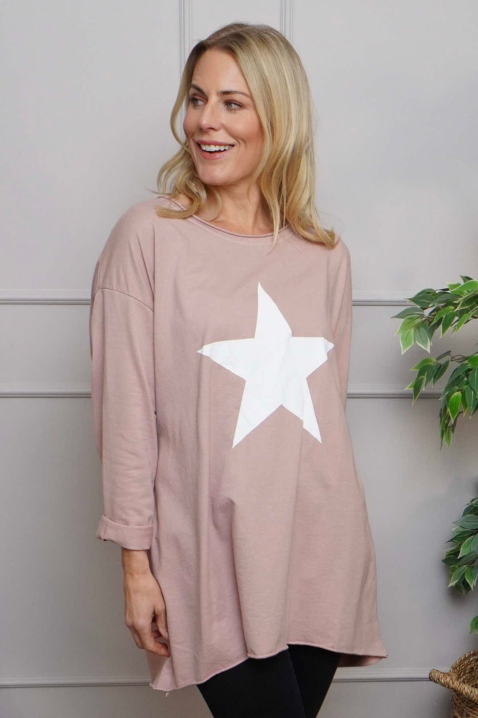 Jodene Star Cotton Top Pink