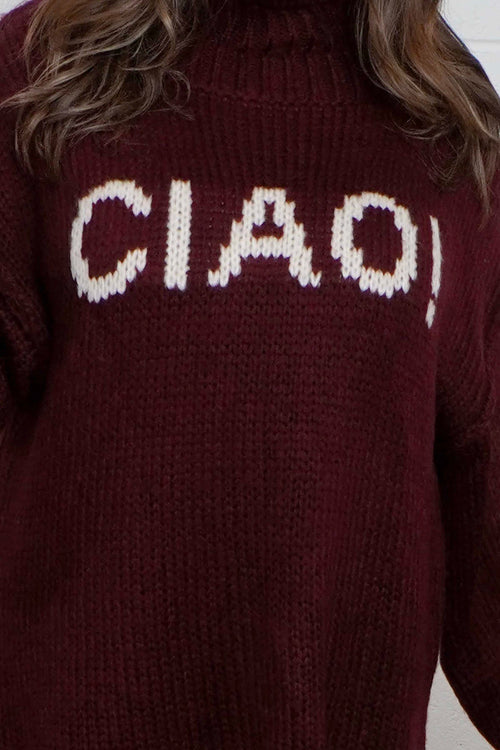 Ciao Knitted Jumper Wine - Image 3