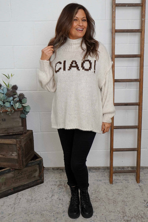 Ciao Knitted Jumper Stone - Image 1