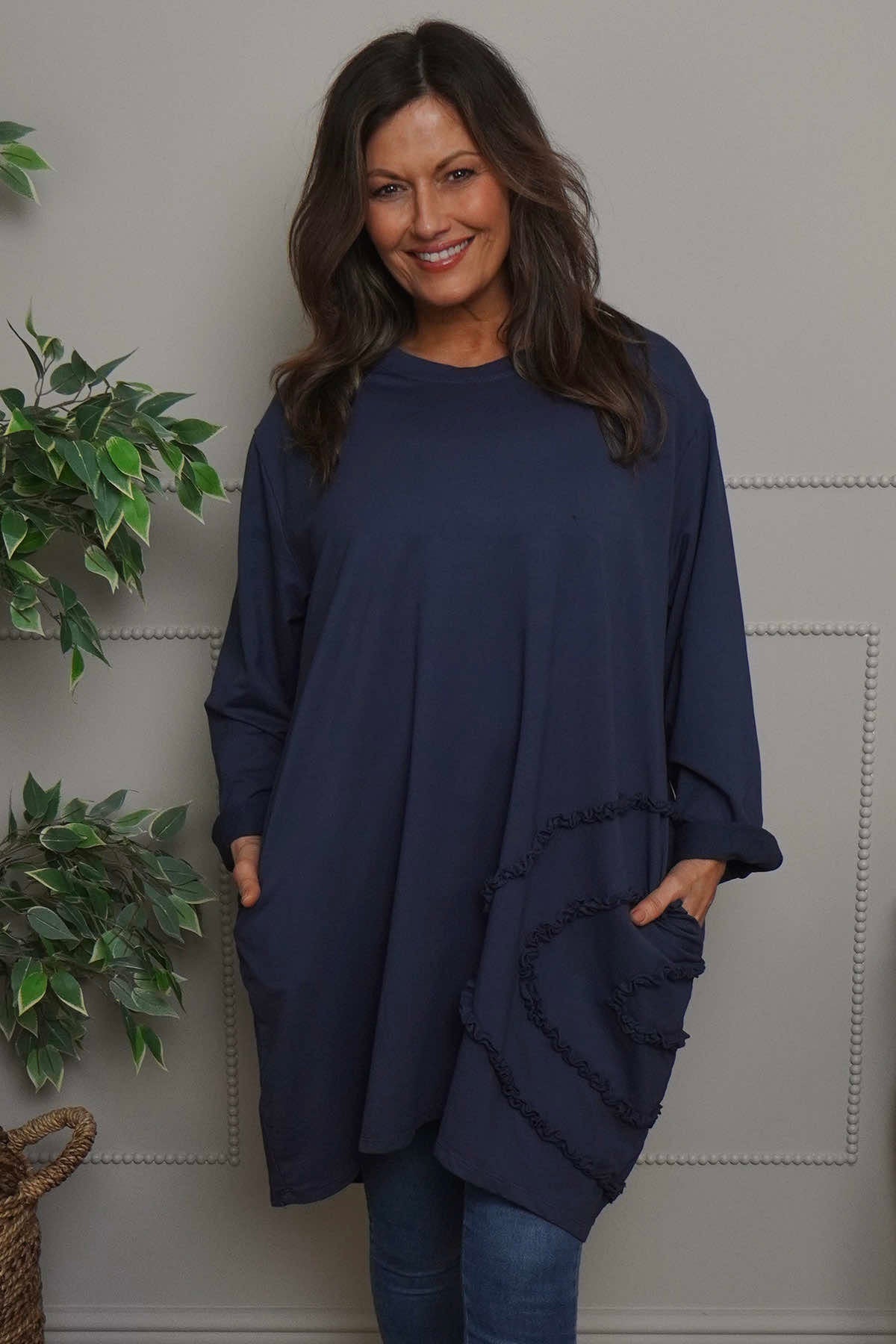 Catherine Cotton Tunic Navy