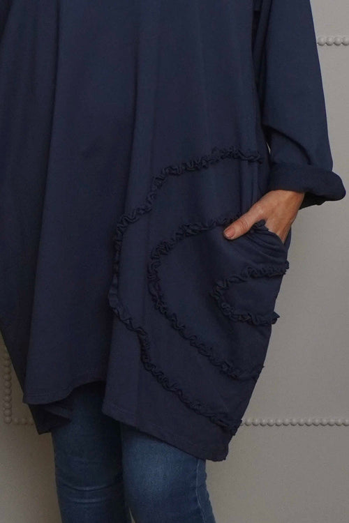 Catherine Cotton Tunic Navy - Image 3