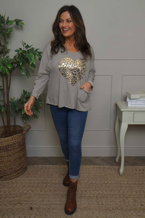 Cherie Heart Cotton Top Mocha - Image 2