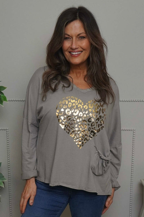 Cherie Heart Cotton Top Mocha - Image 1