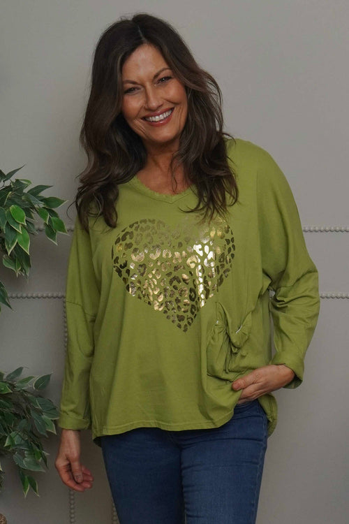 Cherie Heart Cotton Top Green - Image 2