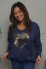 Cherie Heart Cotton Top Navy