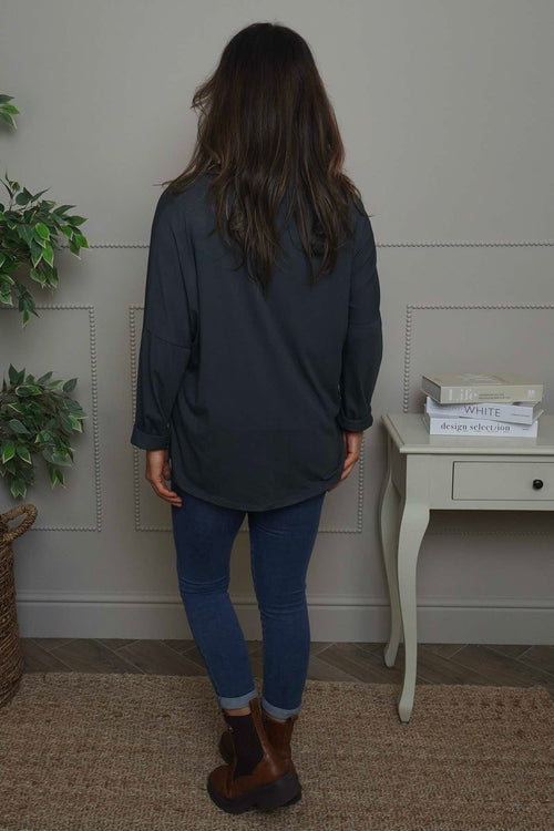 Cherie Heart Cotton Top Charcoal - Image 4