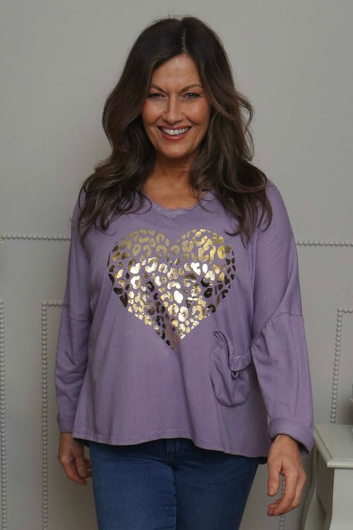 Cherie Heart Cotton Top Purple - Image 1