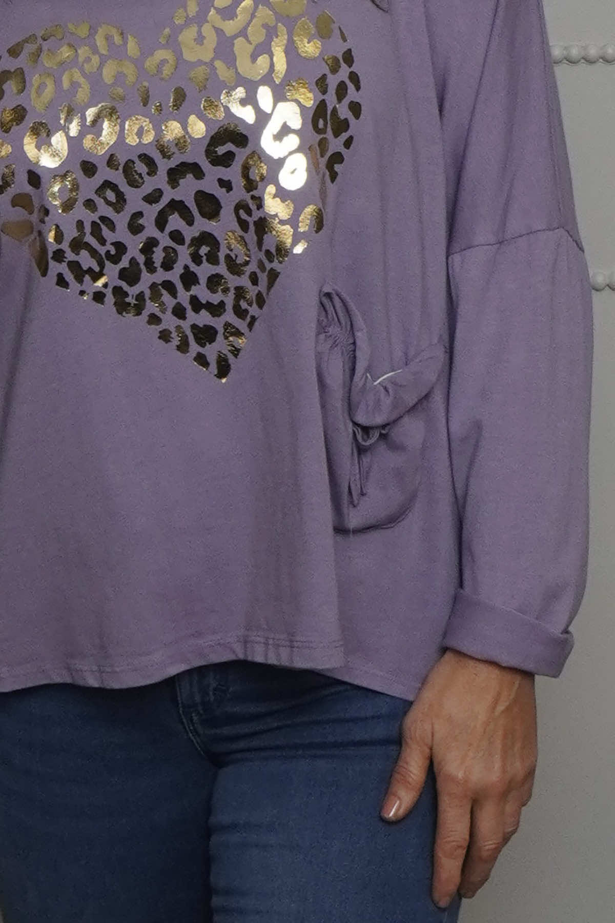 Cherie Heart Cotton Top Purple