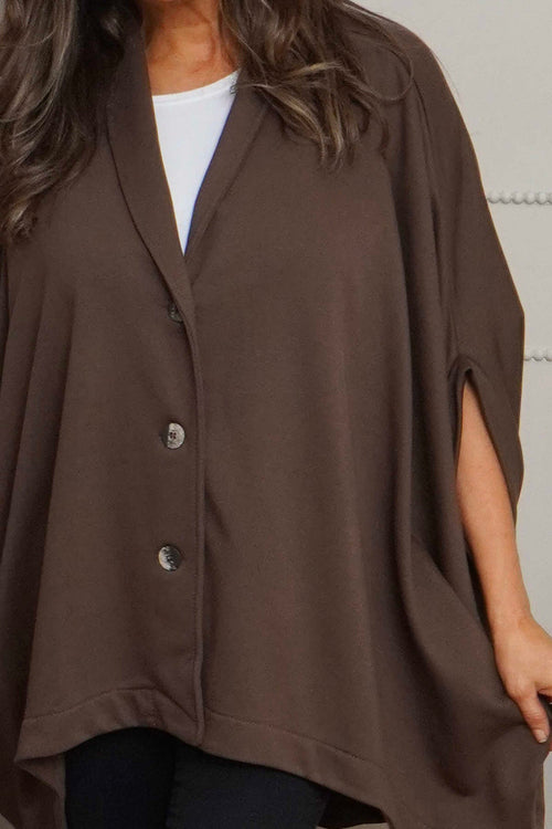 Carleen Batwing Cotton Jacket Cocoa - Image 3