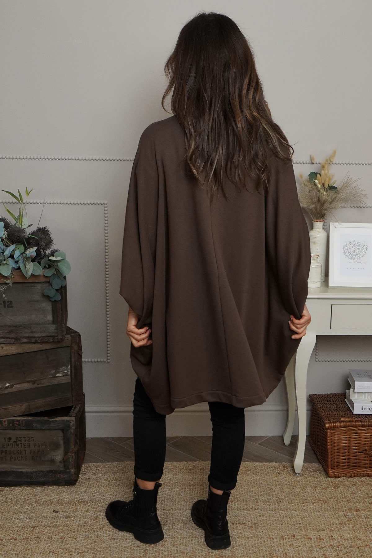 Carleen Batwing Cotton Jacket Cocoa