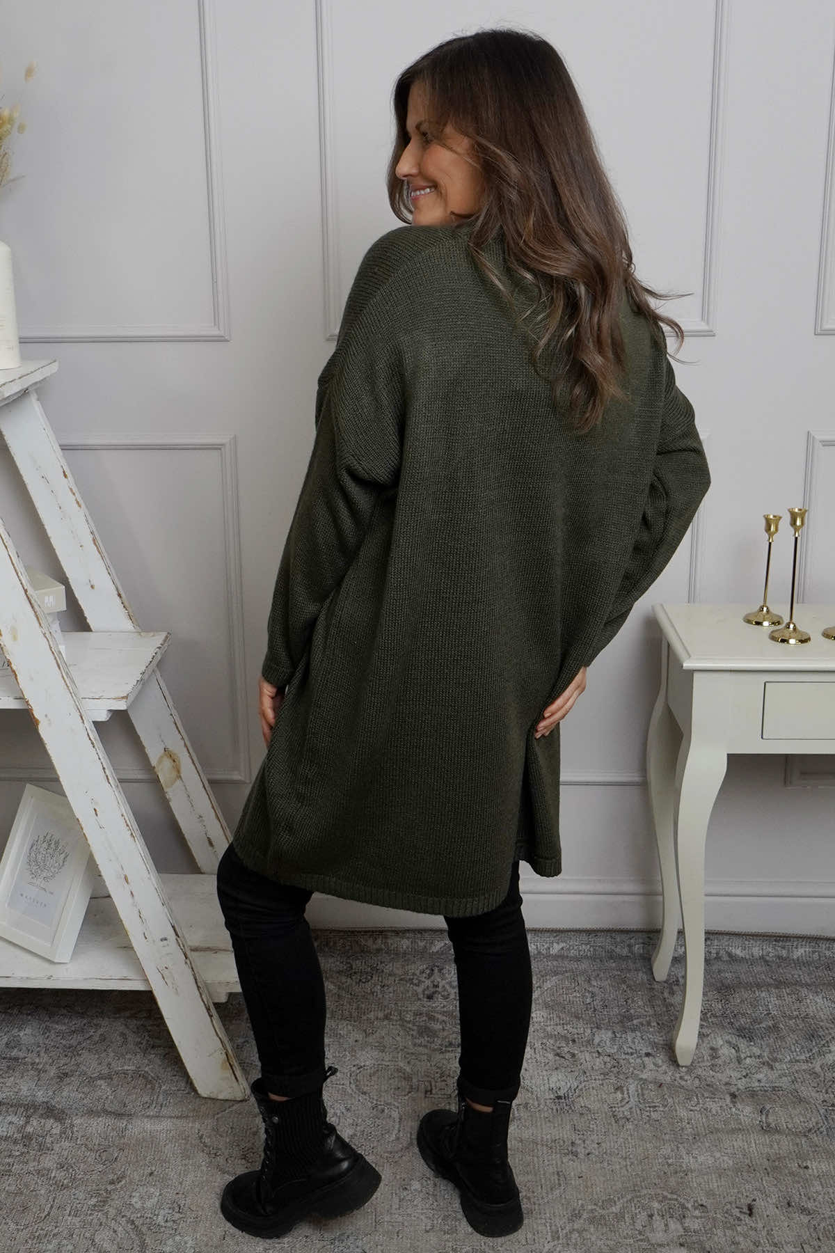 Love Knitted Jumper Dress Khaki
