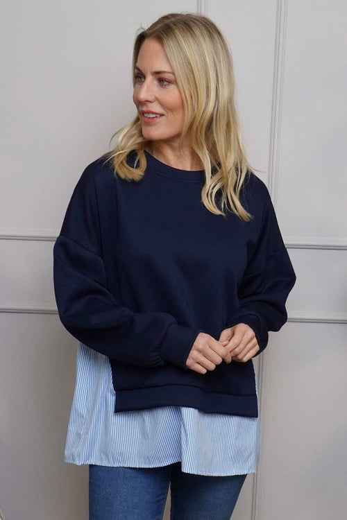 Gail Layer Detail Top Navy - Image 3