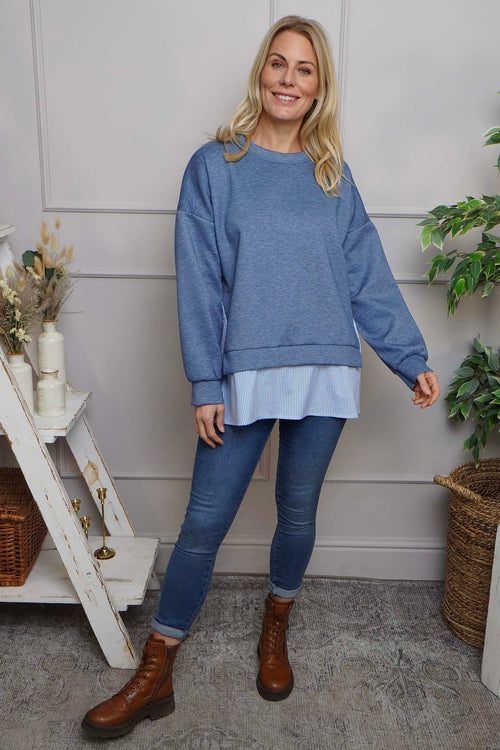 Gail Layer Detail Top Blue - Image 2