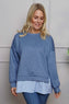 Gail Layer Detail Top Blue