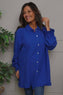 Krista Crinkle Cotton Shirt Cobalt