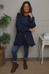 Krista Crinkle Cotton Shirt Navy