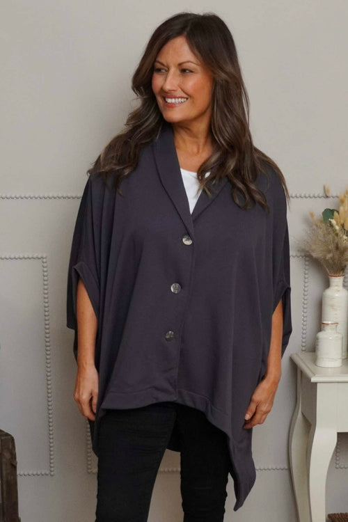 Carleen Batwing Cotton Jacket Charcoal - Image 1