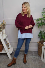 Gail Layer Detail Top Wine Wine - Gail Layer Detail Top Wine