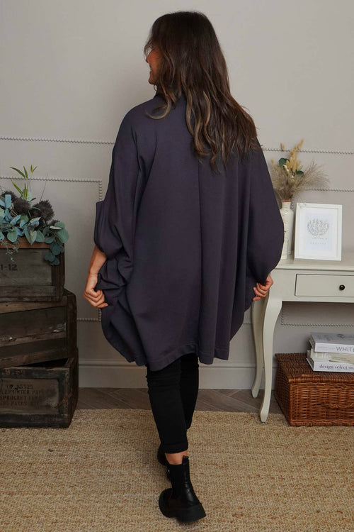 Carleen Batwing Cotton Jacket Charcoal - Image 4