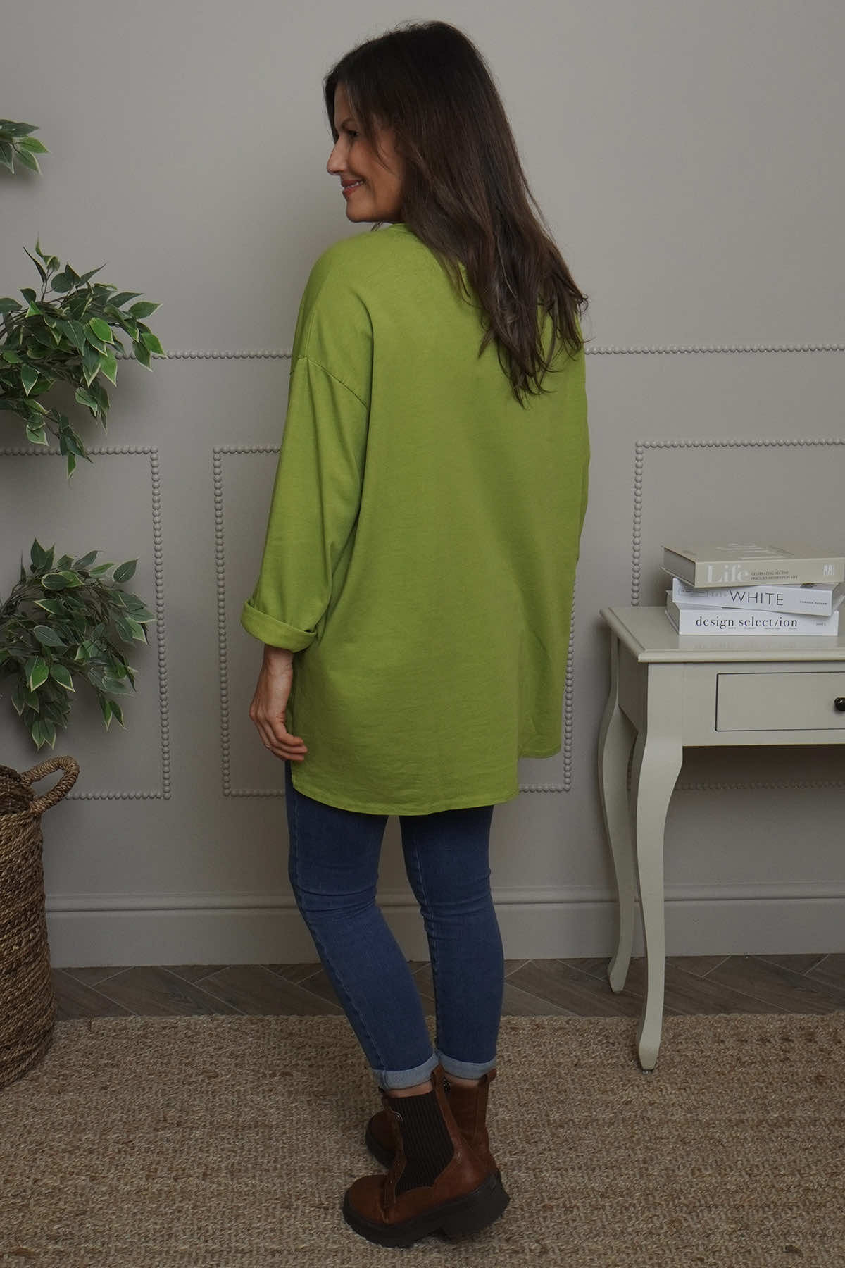 Kelilah Pocket Cotton Top Green