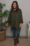Lynne Zip Dipped Hem Top Khaki