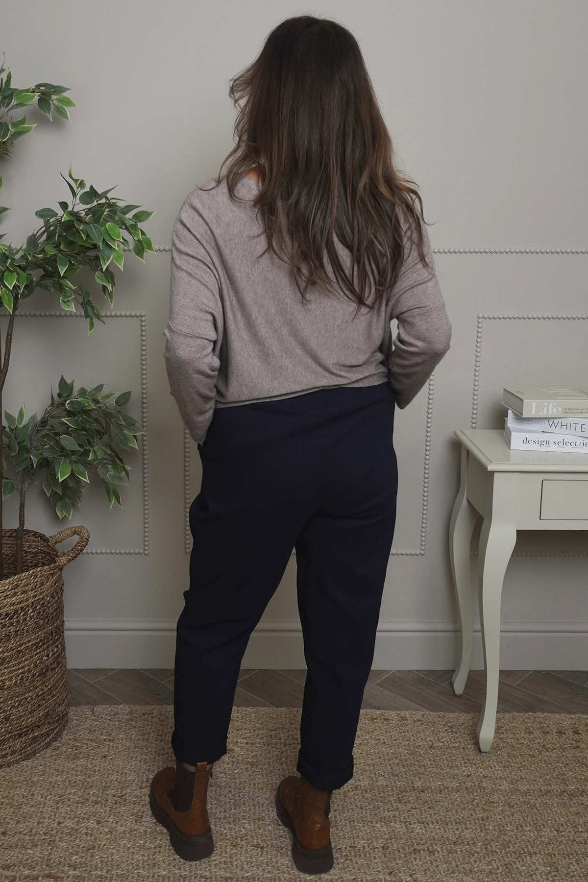 Philippa Belted Trousers Navy
