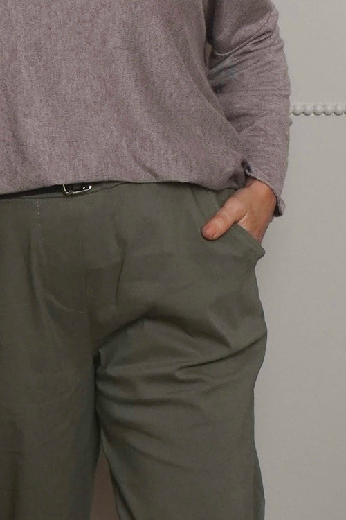 Philippa Belted Trousers Khaki - Image 3
