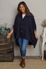 Carleen Batwing Cotton Jacket Navy