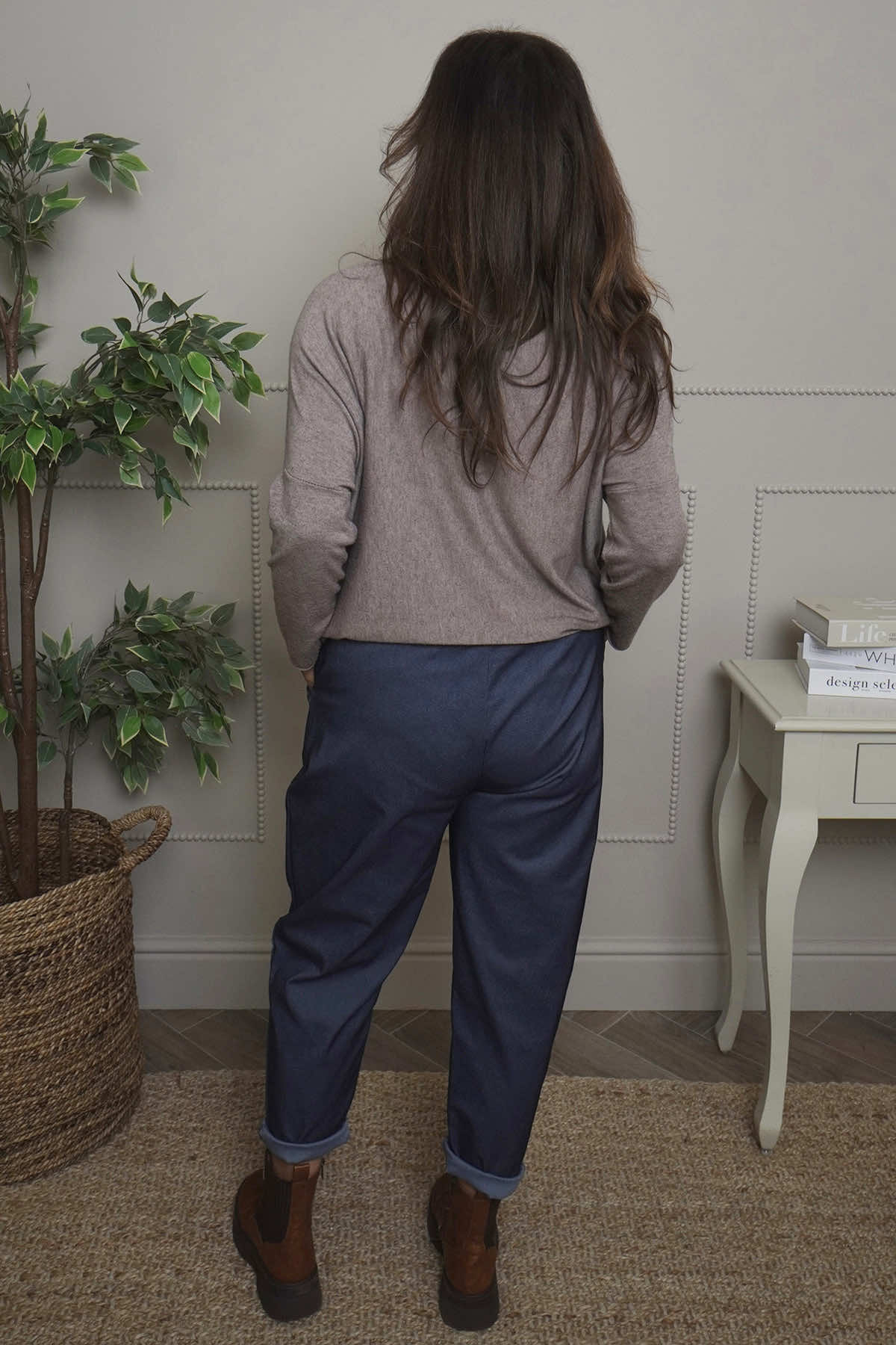 Philippa Belted Trousers Dark Denim