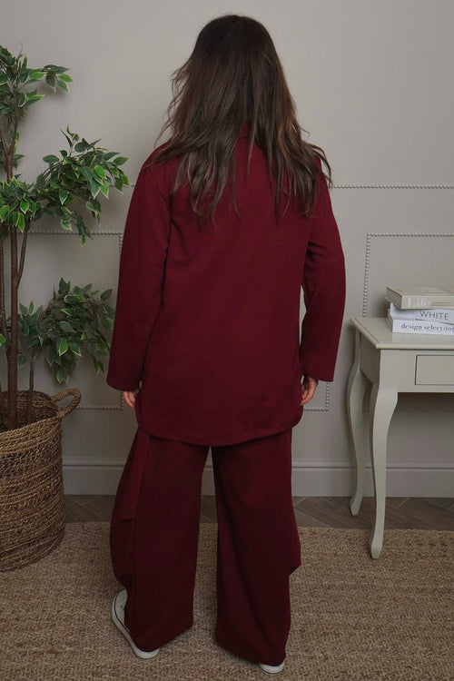 Shaye Zip Detail Cotton Top Wine - Image 4