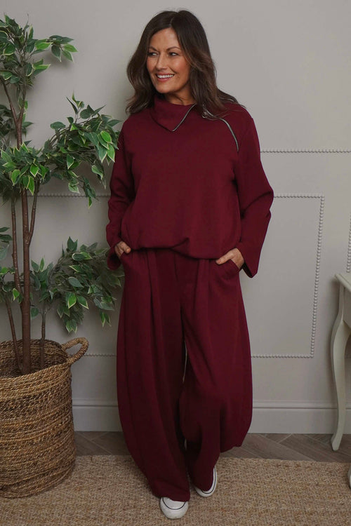 Cinda Cotton Trousers Wine - Image 2