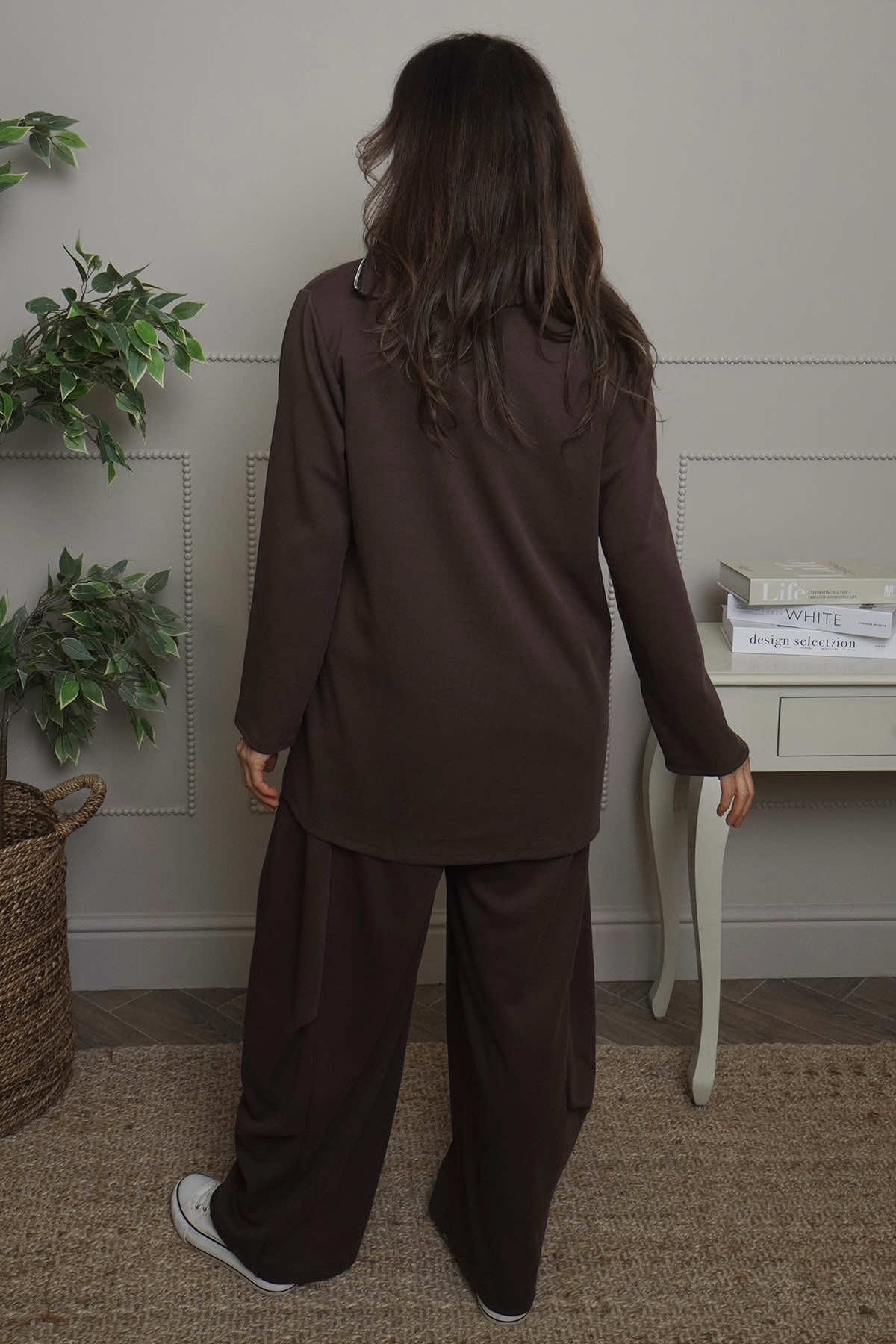 Shaye Zip Detail Cotton Top Cocoa