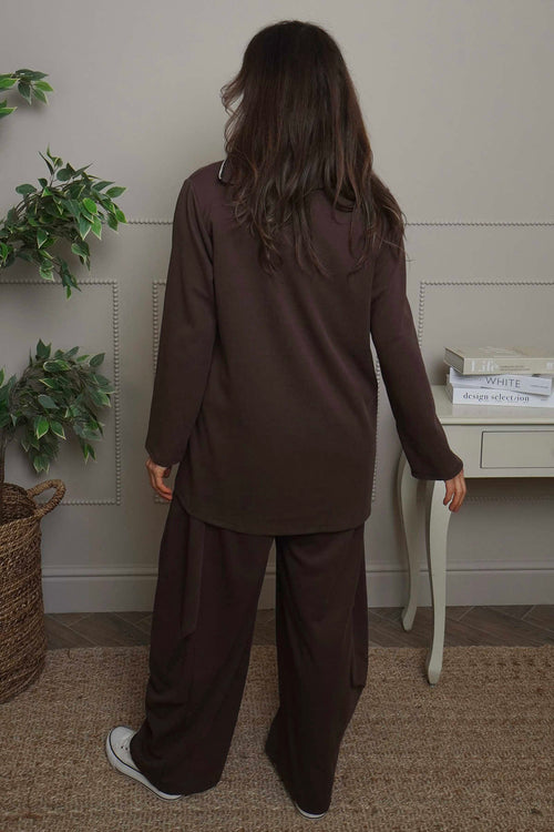 Shaye Zip Detail Cotton Top Cocoa - Image 4