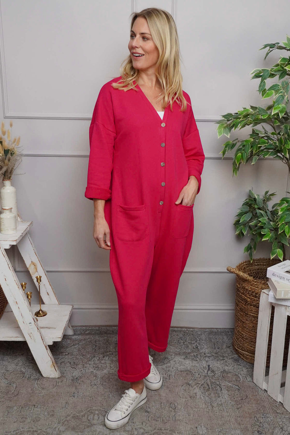 Paulton Jersey Boilersuit Fuchsia